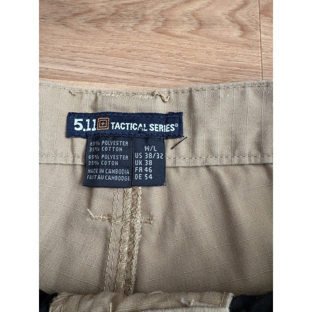 5.11 Tactical Series Pants Mens 38x32 Tan Cargo Ripstop Workwear Utility 74273 - Picture 2 of 6